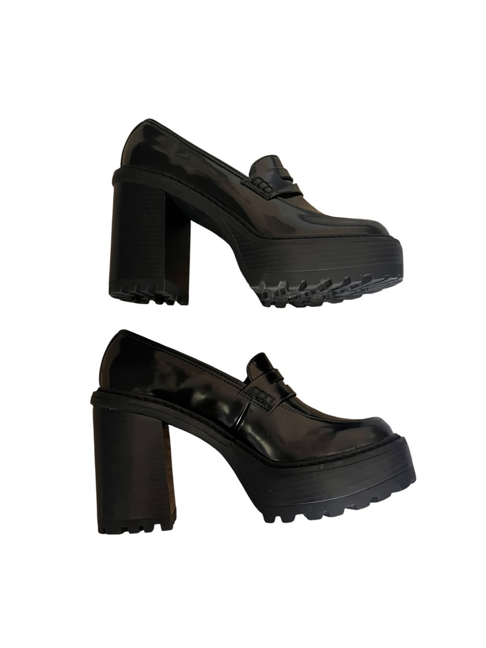 Madden Girl Black Patent Platform Penny Loafers - Picture 4 of 8